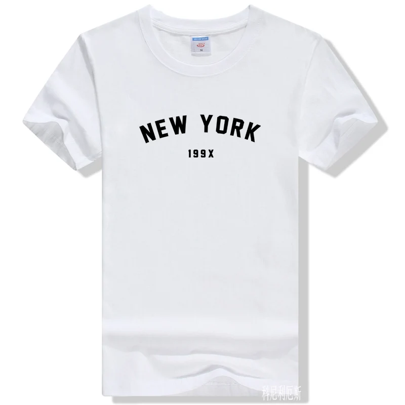 Женская хлопковая Футболка с принтом NEW YORK 199X повседневная забавная футболка для