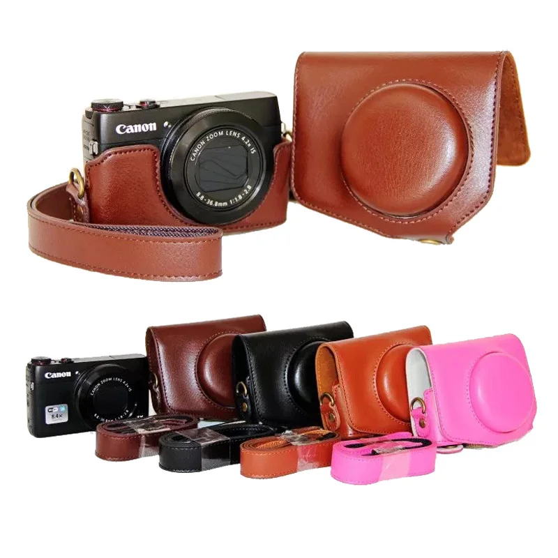 Новый Модный чехол для камеры Canon Powershot G7X сумка цифрового фотоаппарата с ремешком