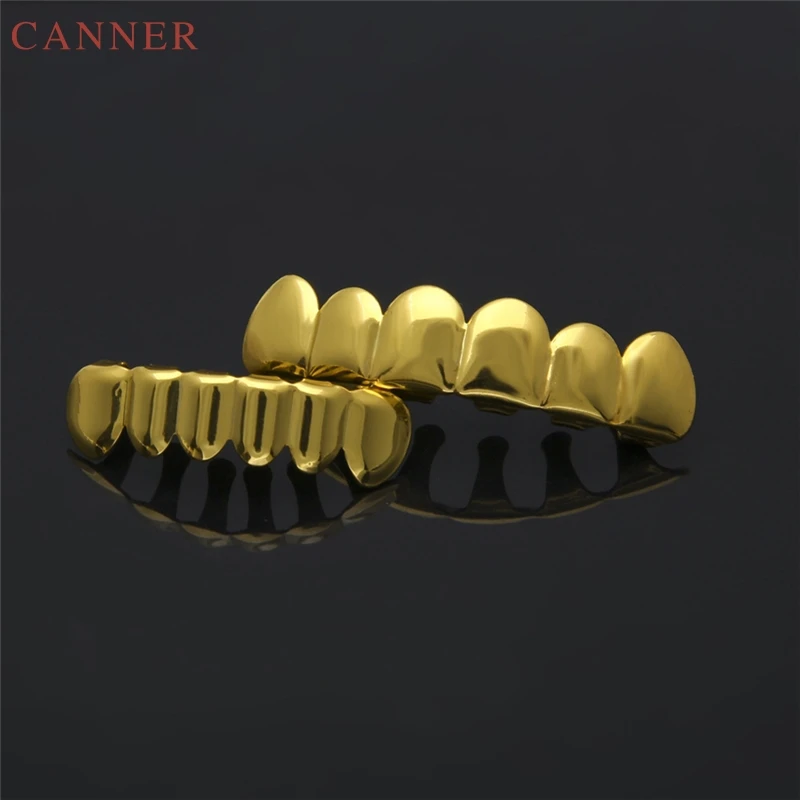 Золотые зубы Grillz хип хоп Топ и низ грили зубные рот Панк шапки Косплей вечерние