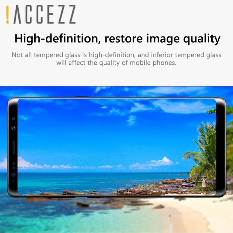 ! Защитное стекло ACCEZZ HD изогнутое против отпечатков пальцев закаленное для Samsung S8