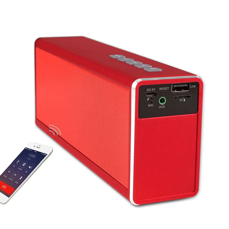 Haynie Super Bass 20 Вт Bluetooth динамик 4000 мАч Внешний аккумулятор портативный беспроводной металлический HIFI Динамик для телефона IOS и Android VS Piple - Цвет: Красный