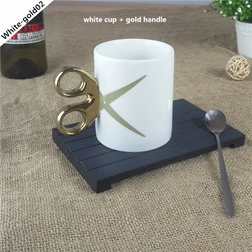 white-gold02 Новая кружка с ножницами и ручками, с надписями страсти, кофейная кружка, черно-белая чашка, подарок на день рождения, чашка, питьевая утварь, 6ZDZ258 - Цвет: white-gold02