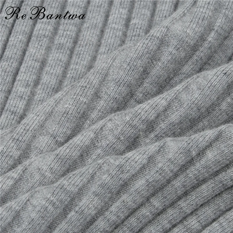 Rebantwa женские черный серый цвета Разделение Макси тонкие трикотажные юбка