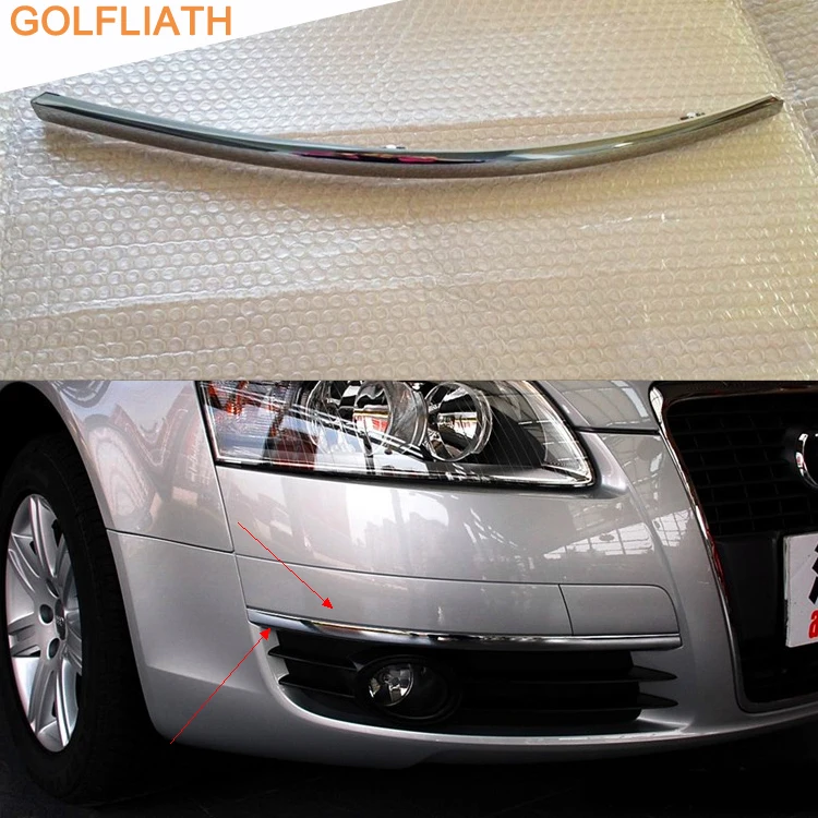 GOLFLIATH для Audi A6 2005 2008 ABS хромированные полосы переднего бампера фары