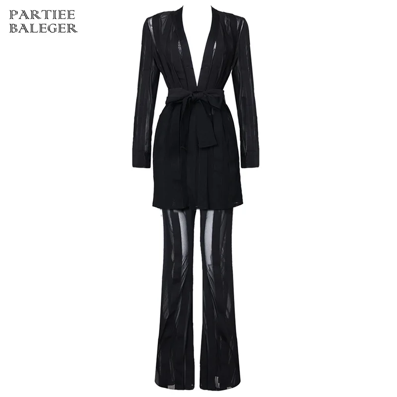 Новинка Весна 2020 сексуальный сетчатый лоскутный комплект из двух предметов