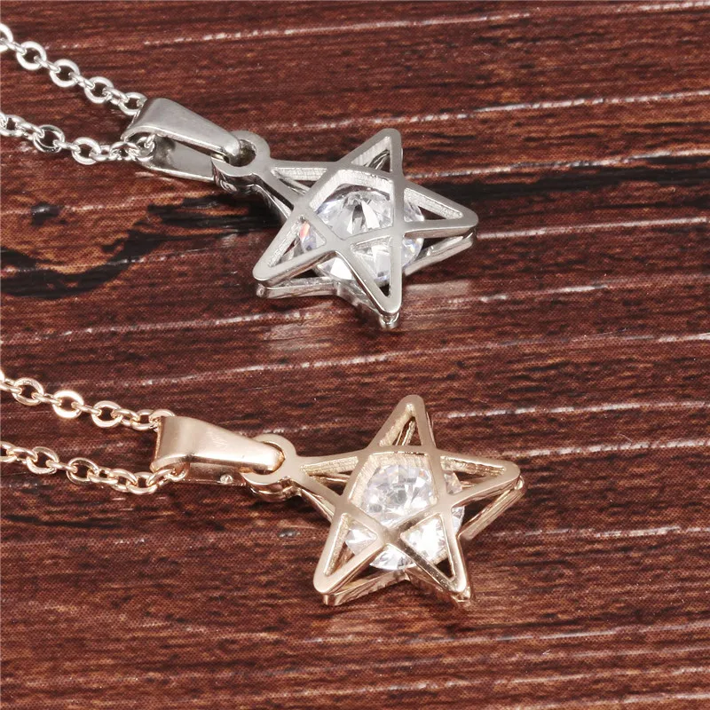 Mdiger Новинка 2017 года женские ожерелья из нержавеющей стали в форме звезды Любви