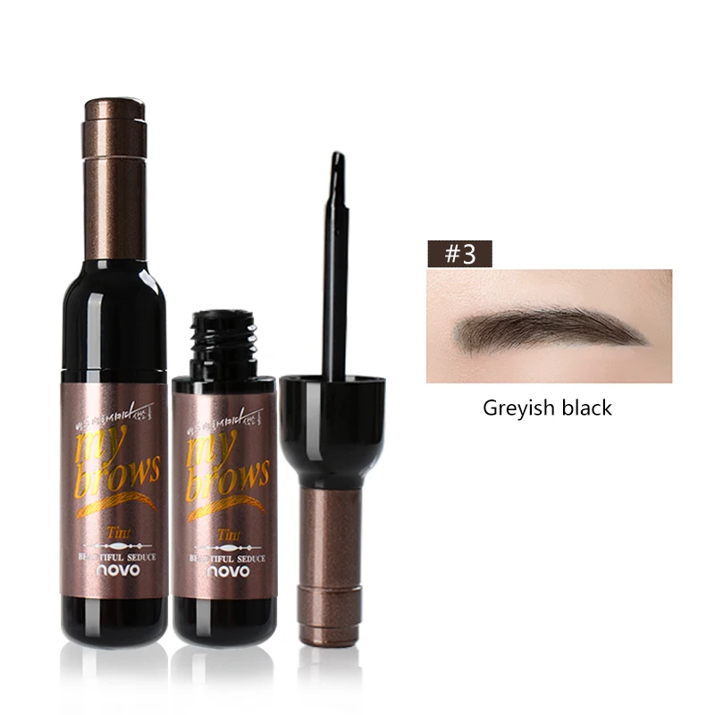 NOVO Eye Makeup red wine Peel Off Eye Набор для перманенного макияжа бровей оттенок водонепроницаемый стойкий красящий гель для бровей крем Тушь для ресниц косметика для макияжа - Цвет: H4361