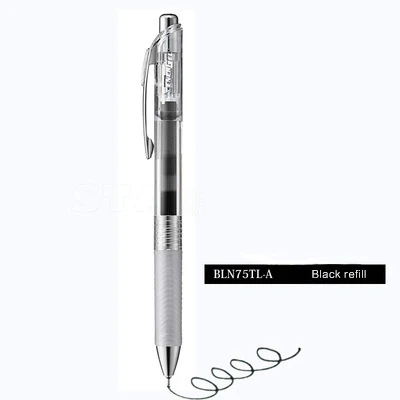black refill JIANWU Japan Pentel прозрачный цветной стержень сменный гелевый карандаш Ограниченная серия пресс-ручка BLN75 нейтральная ручка kawaii школьные принадлежности 0,5 мм - Цвет: black refill