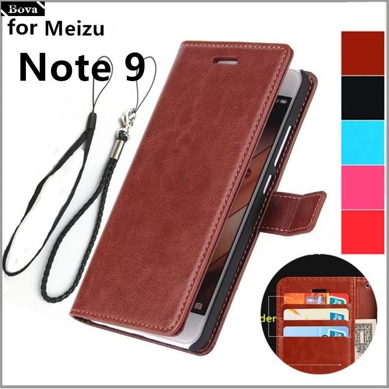 С отделением для карт чехол Meizu Note 9 6 2 дюймов Pu кожаный защитный Ретро кошелек