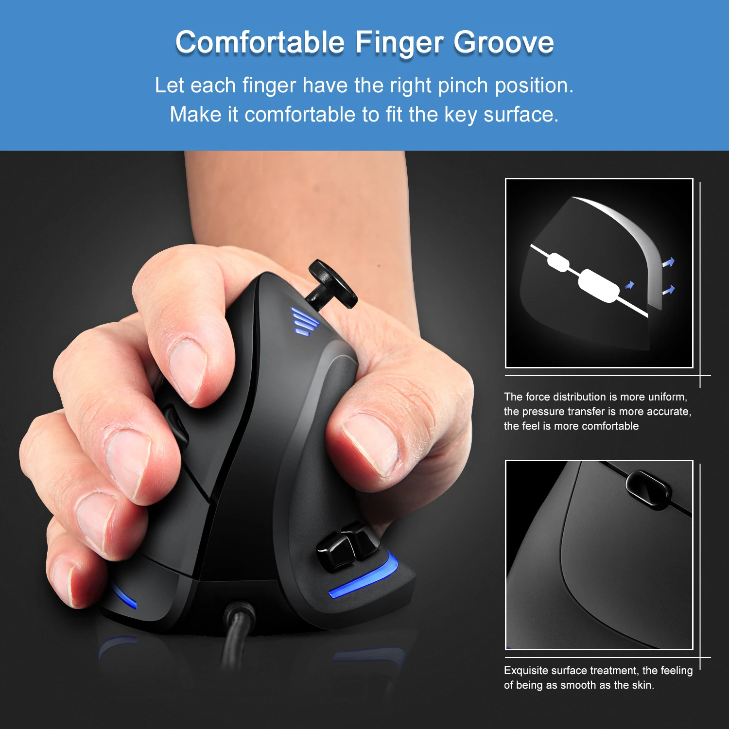 Lefon, вертикальная игровая мышь, проводная, RGB, Эргономичный USB джойстик, программируемые лазерные Игровые мыши, 10000 dpi,, обновленная, для геймера