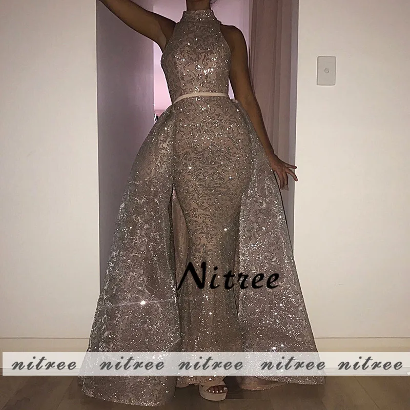 Мусульманская Русалка Вечерние платья Турецкий Арабский Дубай Bling уникальный ткань вечерние платья платье для свадьбы кафтан блеск Новинка года