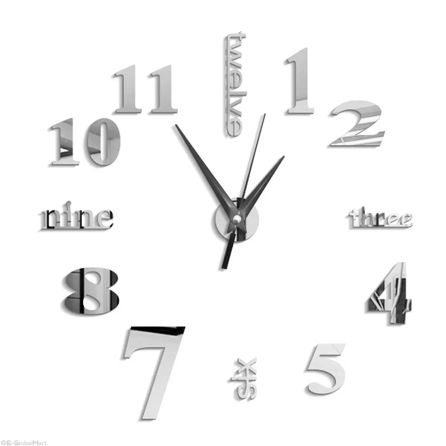 Большие настенные 3d-часы зеркальные наклейки для больших часов уникальный