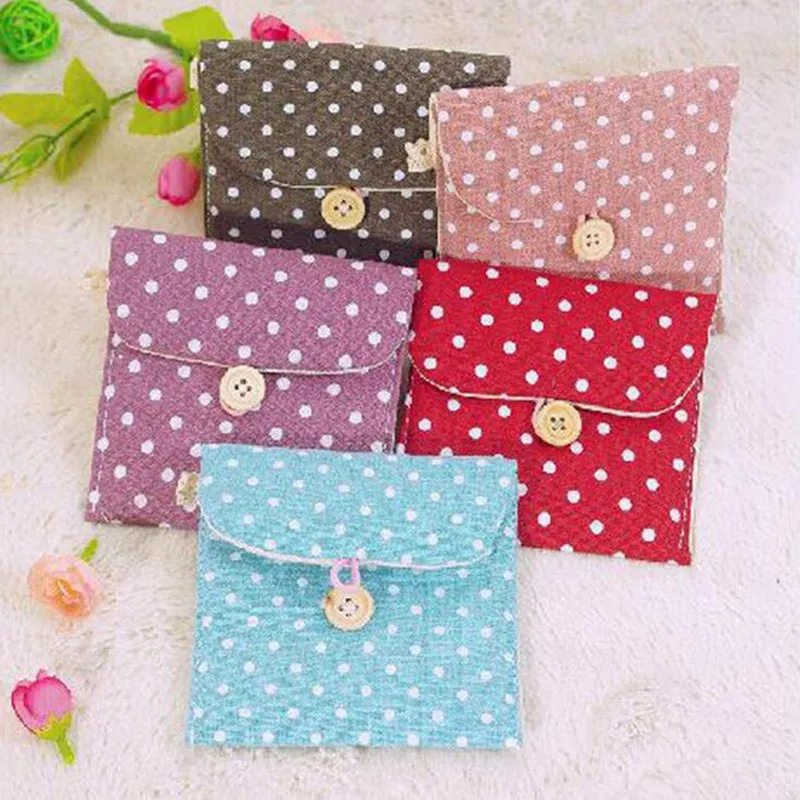 Милый Менструальный Чехол держатель в горошек чехол для хранения гигиенических