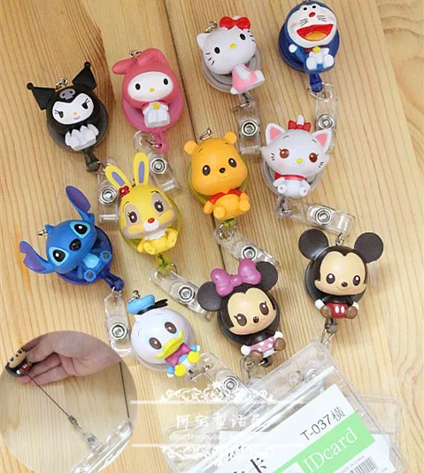 Милый мультфильм различные дизайн Выдвижной id держатель для бейджика 10
