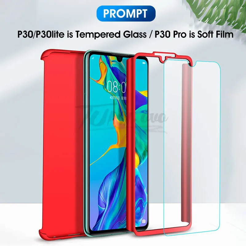 360 Full Protective Phone Case for Huawei Y5 Y6 Y7 Y9 Prime P Smart Pluz Z P30 P20 Lite Pro Nova 2i 3 3i 4 Cover with Glass