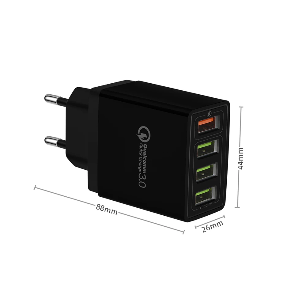 Зарядное устройство USB 4 порта Quick Charge 3 0 для samsung iPhone XiaoMi настенный мобильный