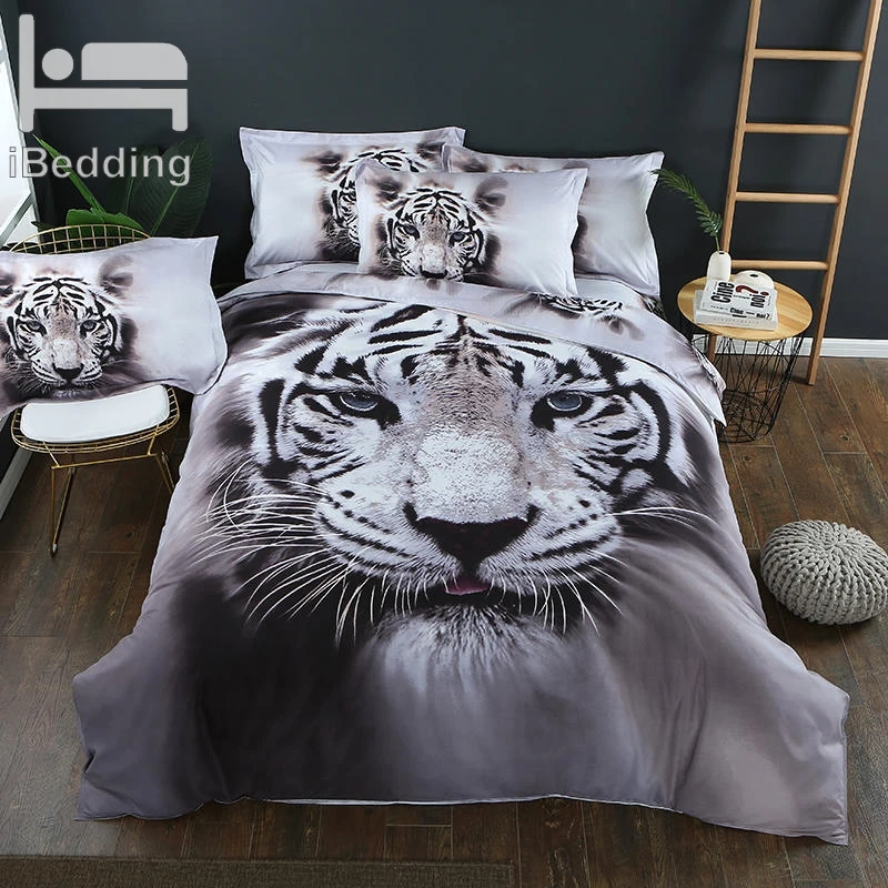 White Tiger King of the forest 3D Bedding Sets Printed Duvet Cover Set Queen Twin Size | Дом и сад