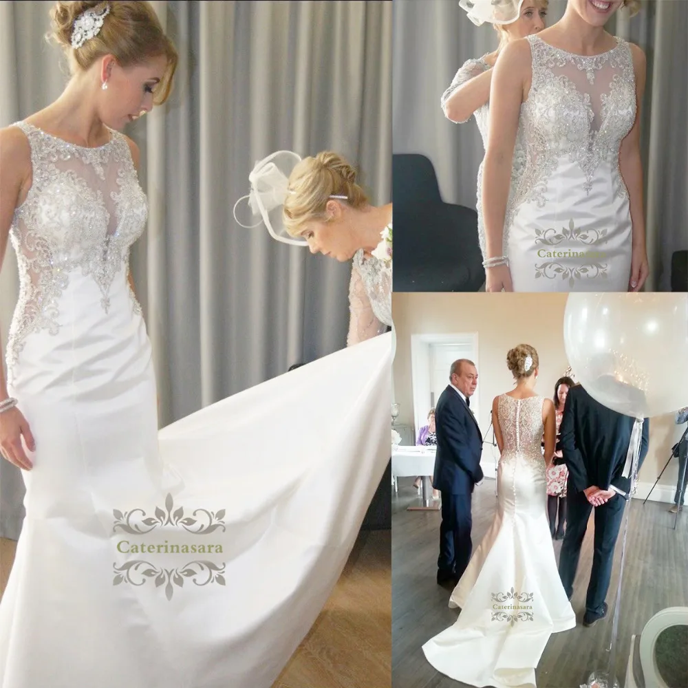 Блестящее сексуальное свадебное платье с V образным вырезом русалки для