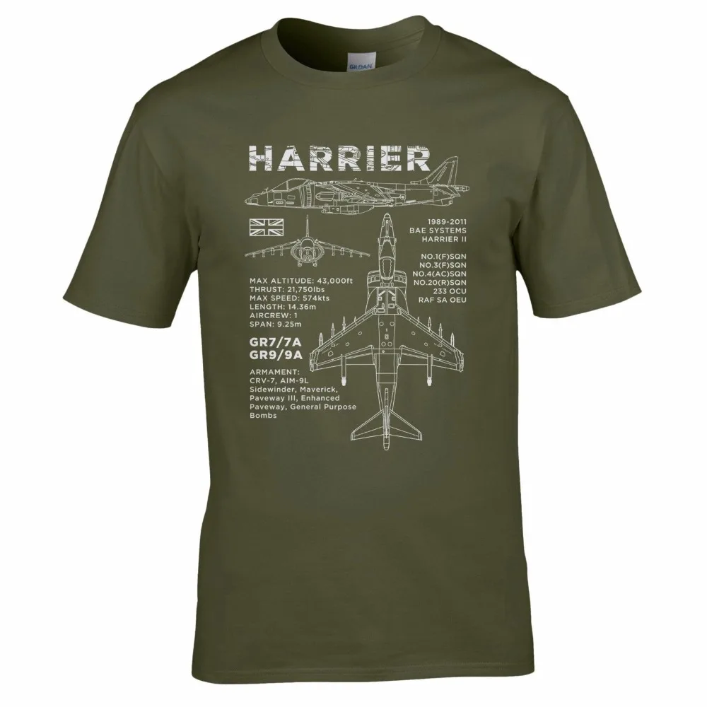 Хлопковая брендовая новая футболка Harrier GR7/7A с принтом GR9 / 9A BAE AV8B Aircraft Раф 1 3 4 20 SQN