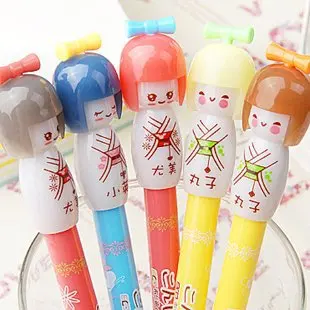 

Cute cartoon girl pattern gel pen for writing,funny black ink gel pen gift stationery supplies(ss-1116)