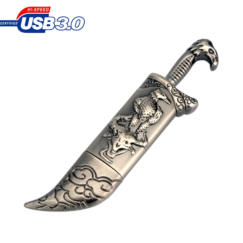 USB 128 Суперскоростной флэш накопитель металлическая ретро модель ножа карта 8 ГБ 16