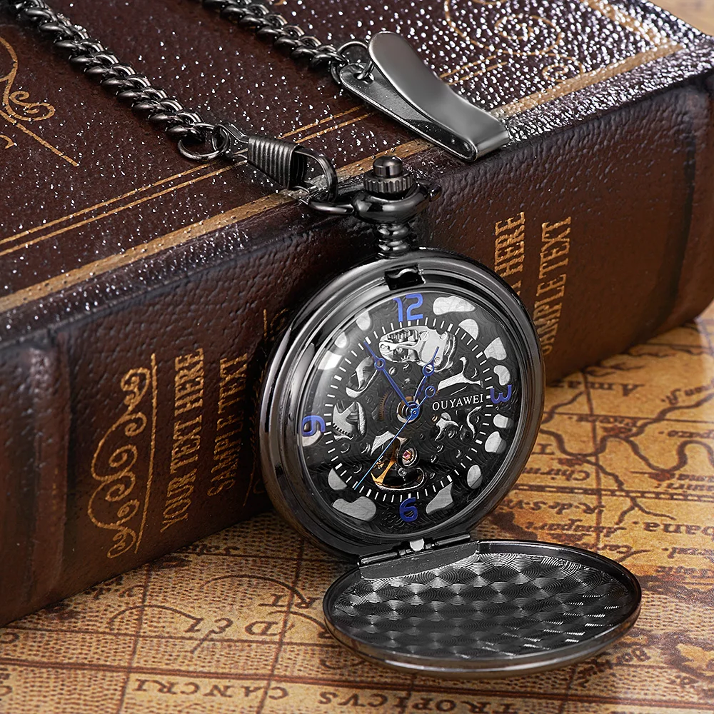 Часы мужские наручные OYW брендовые аналоговые механические карманные с цепочкой