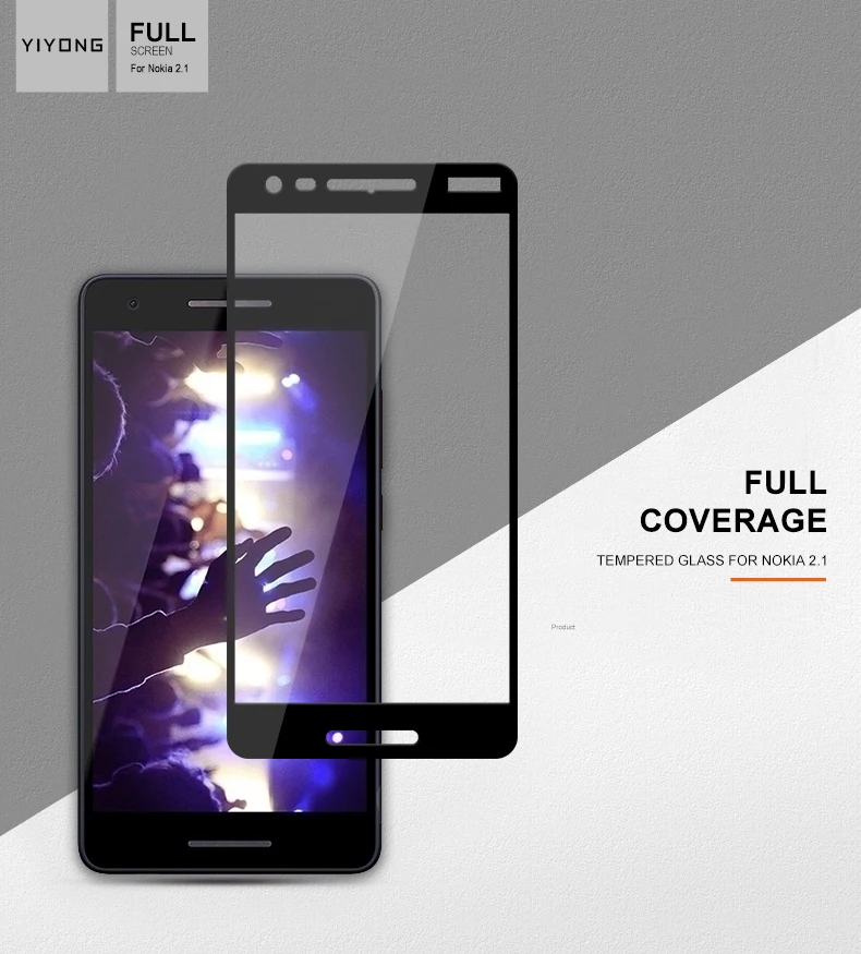 YIYONG закаленное стекло для Nokia 3 5 7 8 6 Полное покрытие экрана протектор для Nokia 7 Plus 2,1 3,1 5,1 6,1 7,1x6x7 стеклянная пленка