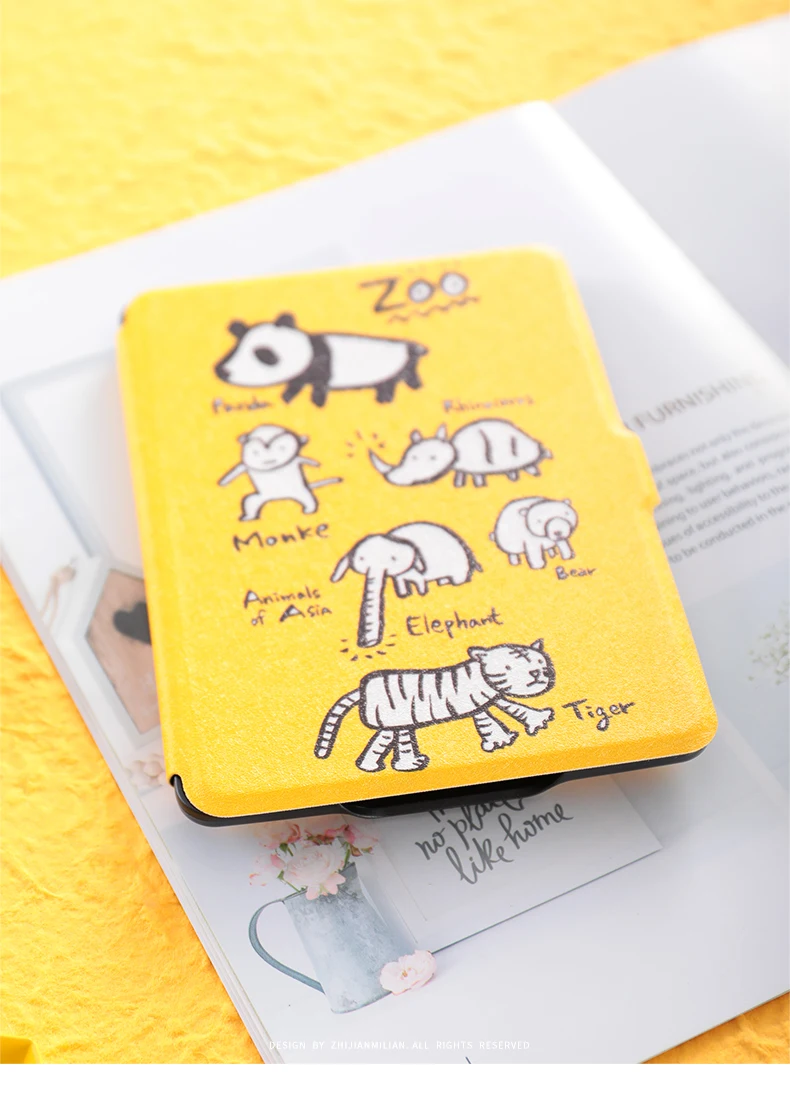 Zoo Yellow Paperwhite3 магнит PU откидная крышка для Amazon Kindle Paperwhite 1 2 3 449 558 чехол 6 дюймов электронная Книга чехол для планшета
