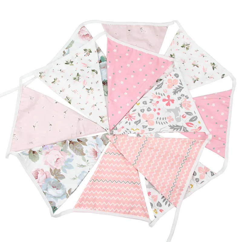 3 6 м розовый белый хлопок баннер из ткани для флагов подвесная гирлянда