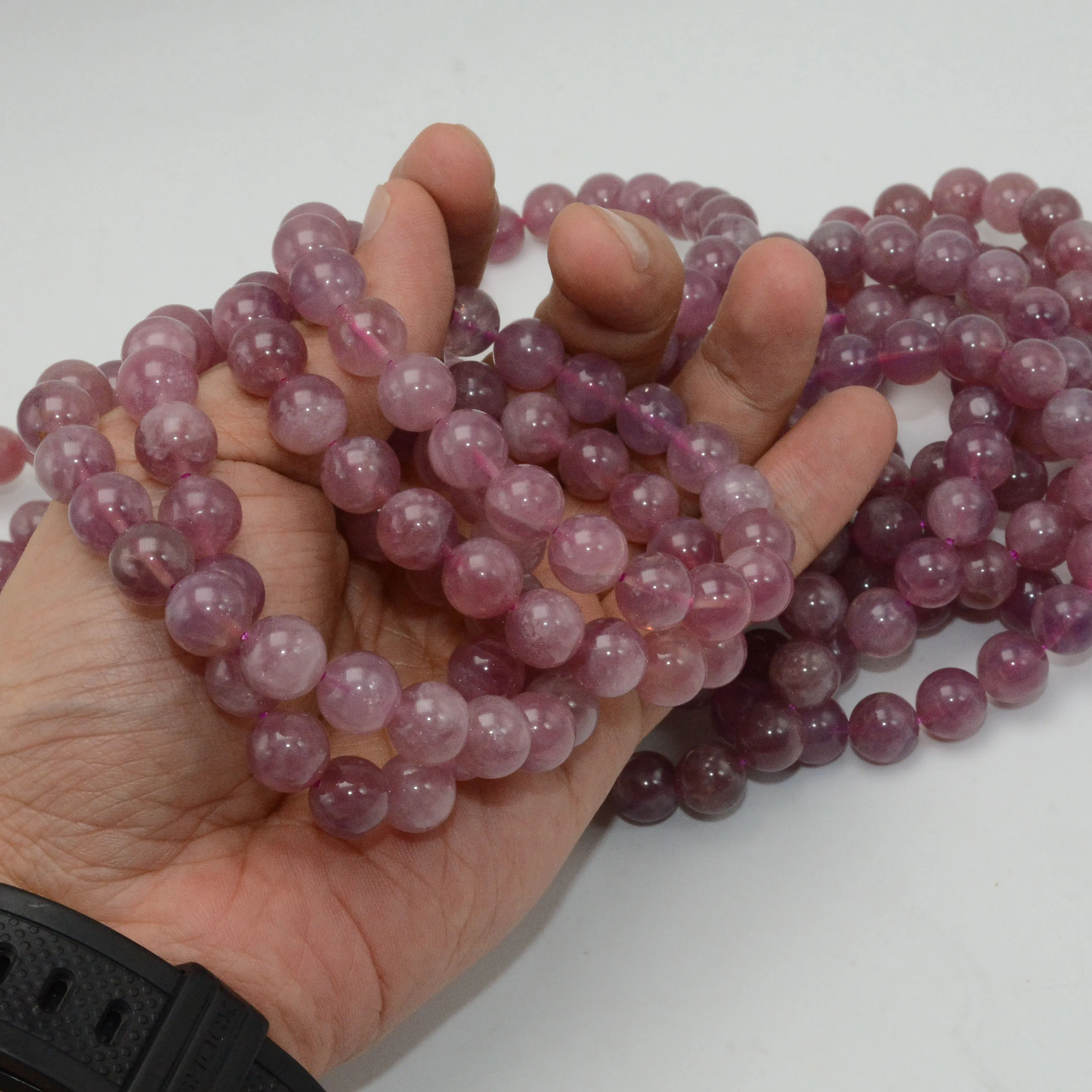 Natural Dark Madagascar Rose Quartz Round Beads Bracelets 8mm / 10mm 12mm - Rare Color No Treatment | Украшения и аксессуары
