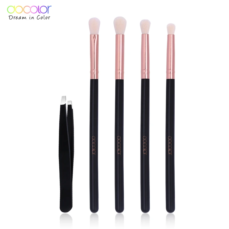 Docolor 4/5 шт кисть для теней век с бровей Пинцет волос Красота наклоном заколкой