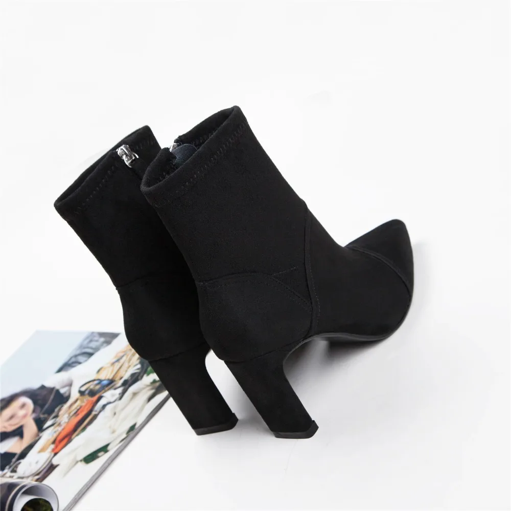 Teahoo Bottine Femme Talon 2020 женские зимние ботинки ботильоны для женщин на высоком каблуке