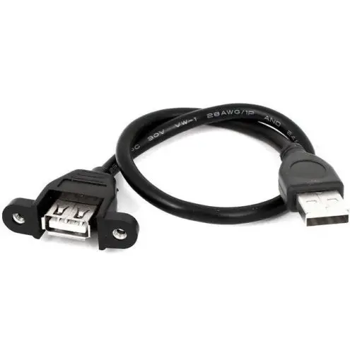 Кабель удлинитель с винтовым замком для крепления на панели USB A папа