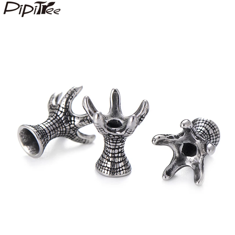 Pipitree 4 шт. DIY бусины из нержавеющей стали в форме драконьего когтя подвески для