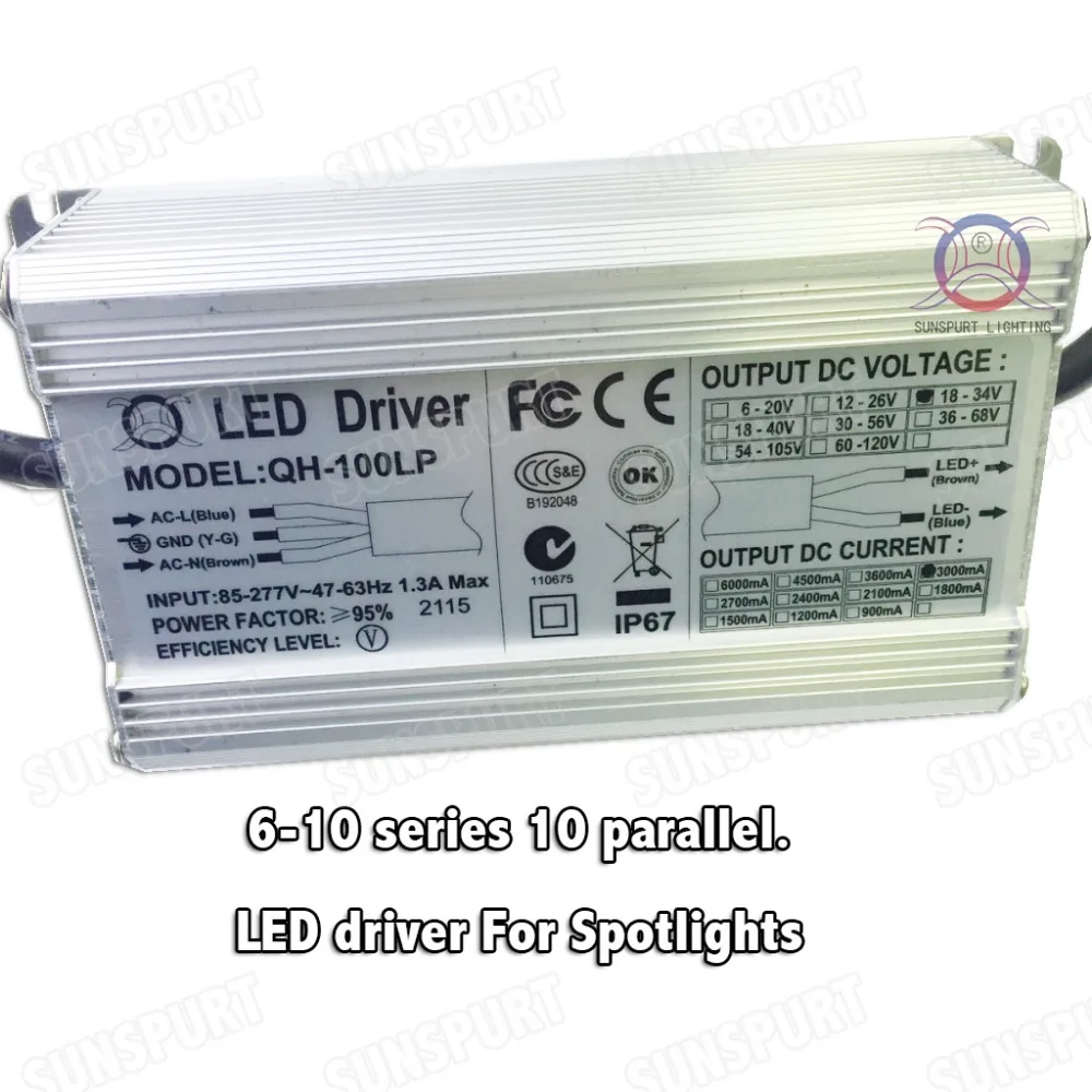 2 шт. водонепроницаемый светодиодный драйвер 100 Вт 6-10x10 3 А | Лампы и освещение