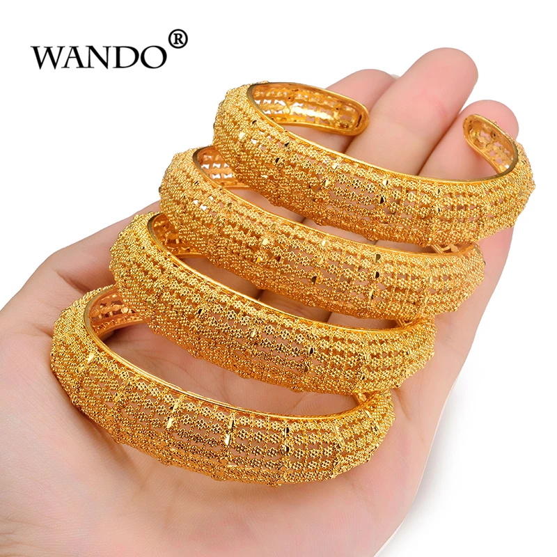 WANDO 4 шт./лот панк стиль Дубай золотые ювелирные изделия золотой цвет браслеты для