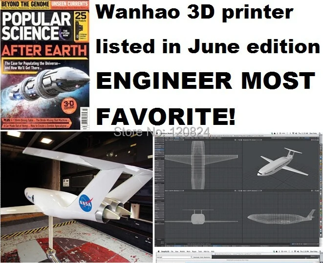 Develpoed 3d принтер, Wanhao D4S, двойной экструдер Настольный Reprap комплект, с соплом MK10, работает с ABS, PLA и другими материалами