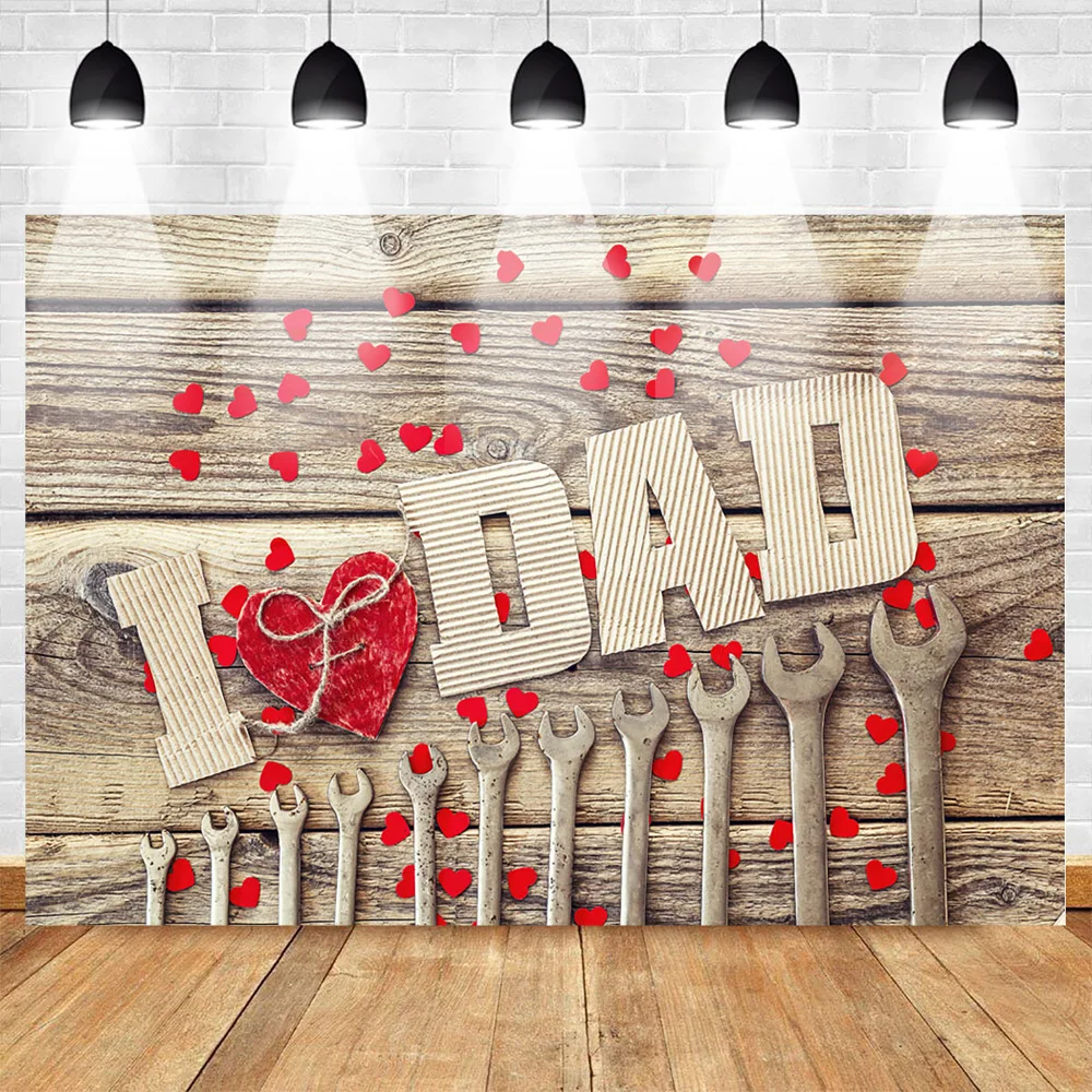 

Celebration Festival for Dad Backdrop Happy Father's Day Photo Background for Photography Wrench Love Day Party Theme Backdrops