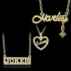 Dongsheng ожерелье кристалл кулон в форме сердца, украшения джокер золотой ожерелье с буквами подарок ко Дню Святого Валентина