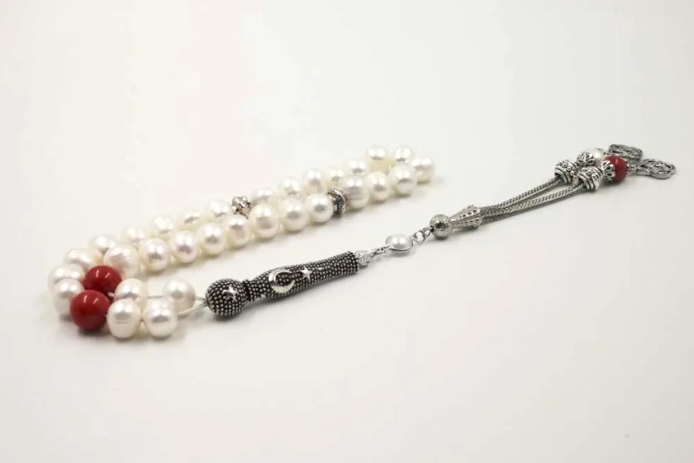 Натуральный жемчуг Tasbih 33 66 99 мусульманский пресноводный жемчуг Tasbih Подарочный жемчужный браслет для женщин Misbaha love gift Islamic jwelry для женщин