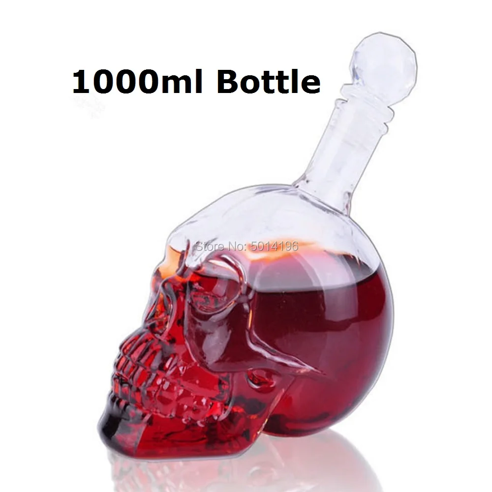 1000ml069 Хрустальная головка черепа стеклянная чашка с двойными стенками Стеклянная чашка для виски, водки, кофе, чая рюмка es набор бутылка бар вечерние посуда для напитков инструменты - Цвет: 1000ml069