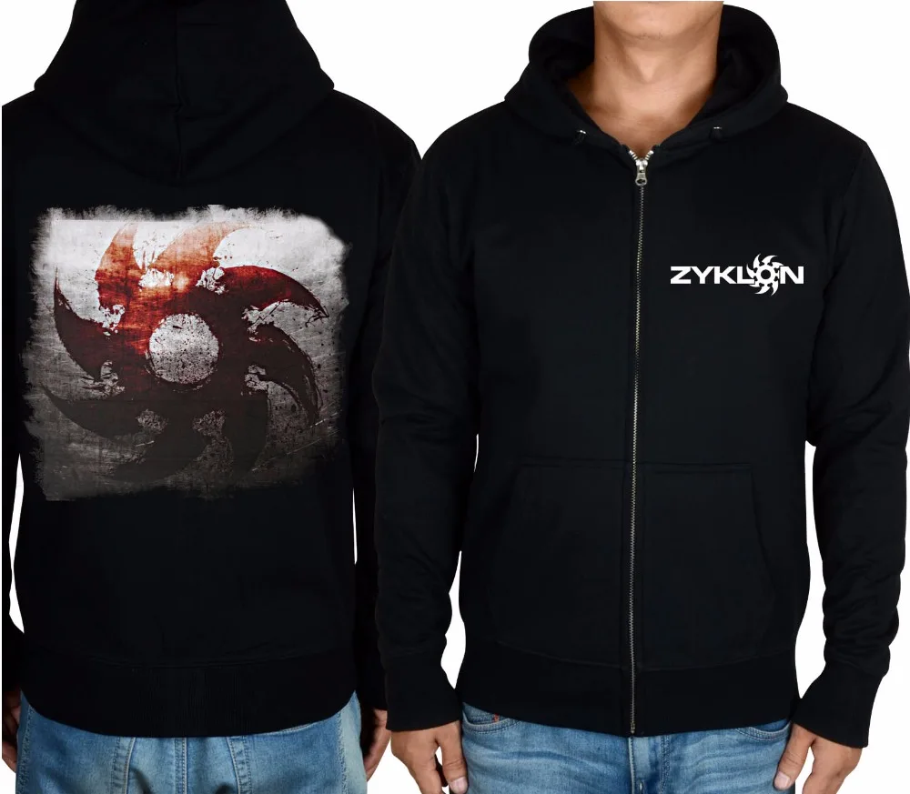 

4 designs Zyklon Rock Brand Nice Soft Warm zipper hoodies Sweatshirt death metal sudadera shell jacket fleece Outerwear