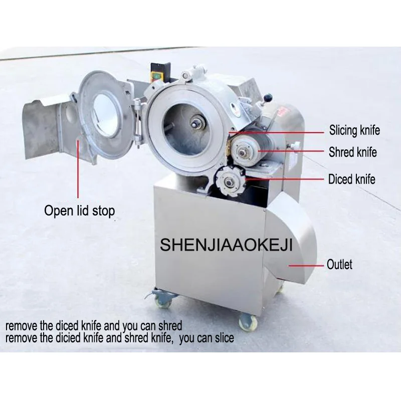 安い CHD-100 ダイシング機 800-1000 キログラム/時間ステンレス鋼多機能野菜カッター野菜スパイラルスライサー 220V 1PC