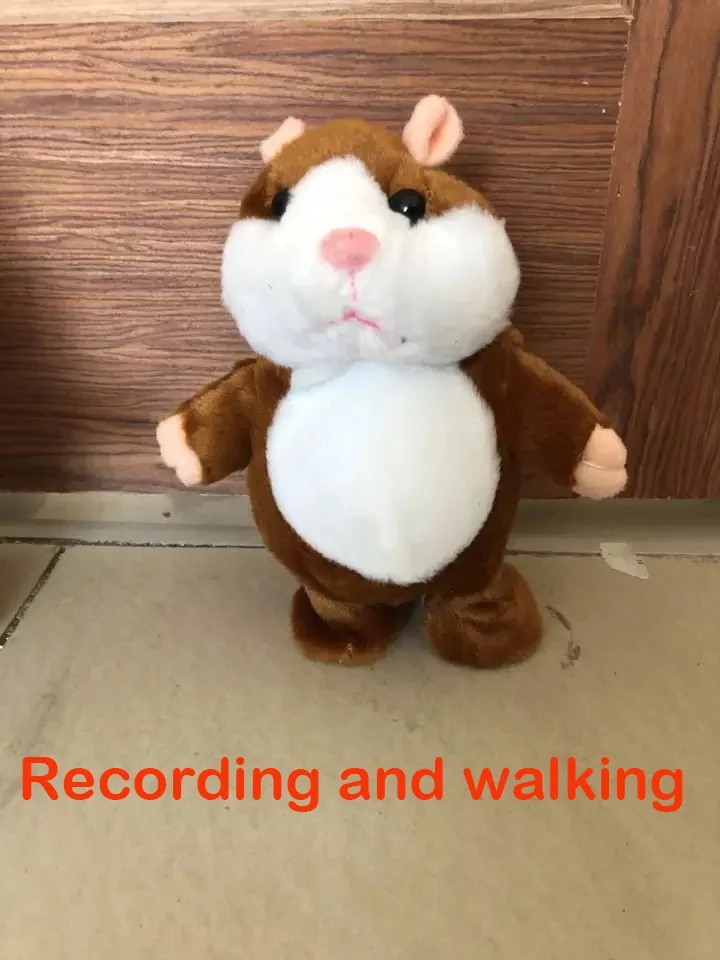 Record Walk Brown Jeriwell записывающие говорящие игрушки Хомяк Мышь панда ходьба кивая домашнее животное диктофон Повторите плюшевое чучело игрушка подарок для ребенка - Цвет: Record Walk Brown