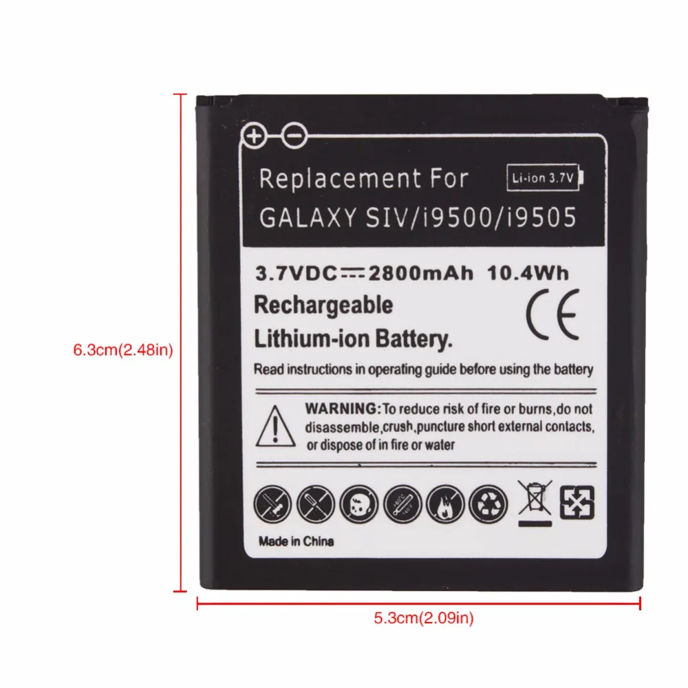 Высококачественный аккумулятор 3 7 в для Samsung S4 i9500 2800 мАч Сменный телефона Galaxy SIV