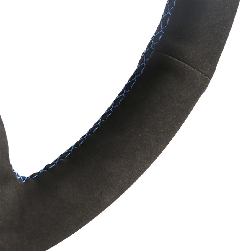 MEWANT Black Suede Genuine Leather Steering Wheel Cover for Mazda 3 Axela 2004-2009 Mazda 5 2004-2010 Mazda 6 Atenza Mazda MPV