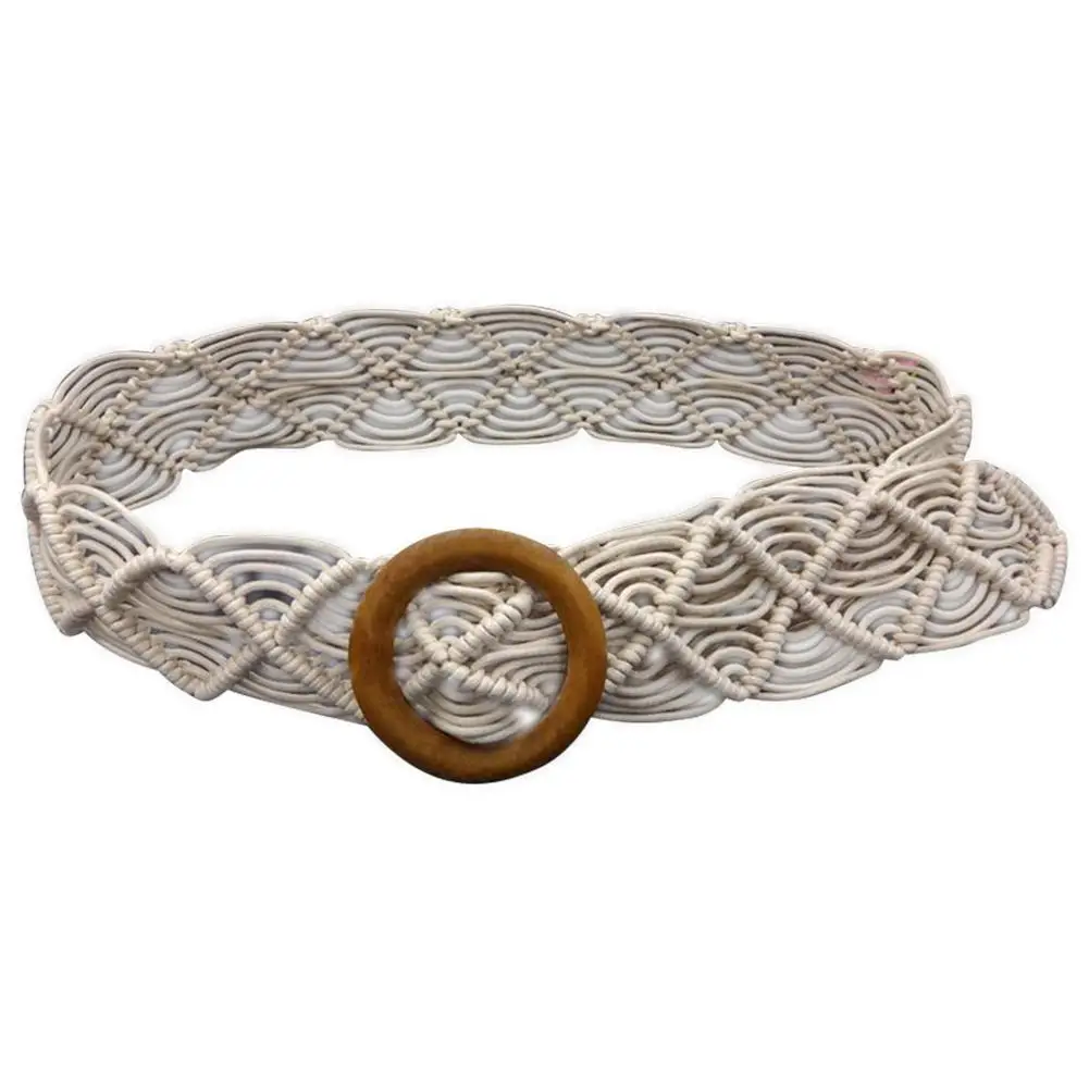 Женский пояс в этническом стиле ретро твердая деревянная Пряжка ручной работы