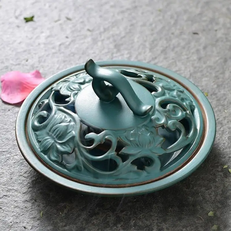 

Delicate Hollow Pattern Incense Holder Burner Plate Incense Coil Base Plug Decor Ceramic Aromatherapy Crafts Buddhist Ornaments