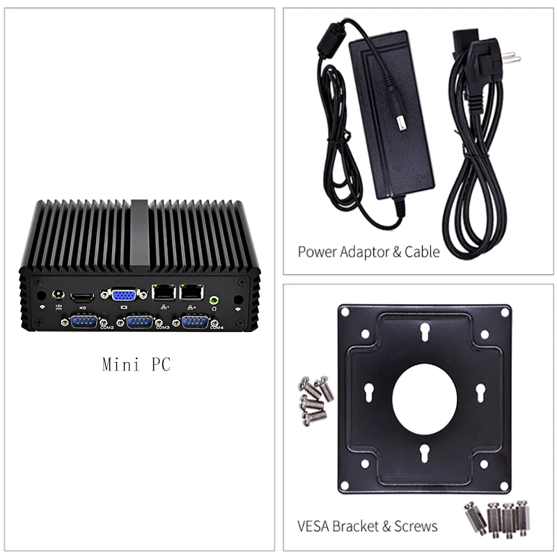 Мини ПК KANSUNG Intel Celeron J1900 4 порта RS232 двойной гигабитный HTPC barebone Linux Windows 10 настольный