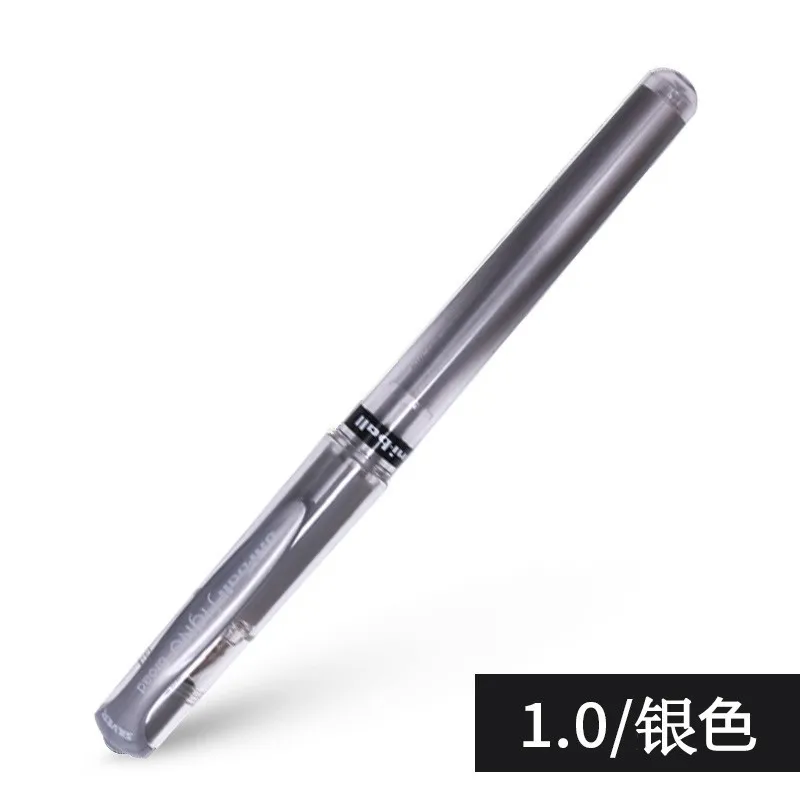 Silver Подлинная японская одношариковая ручка Signo с широким Um-153, гелевая ручка 1,0 мм, синий/черный/красный/белый/серебристый/Золотой, офисные школьные письменные принадлежности - Цвет: Silver